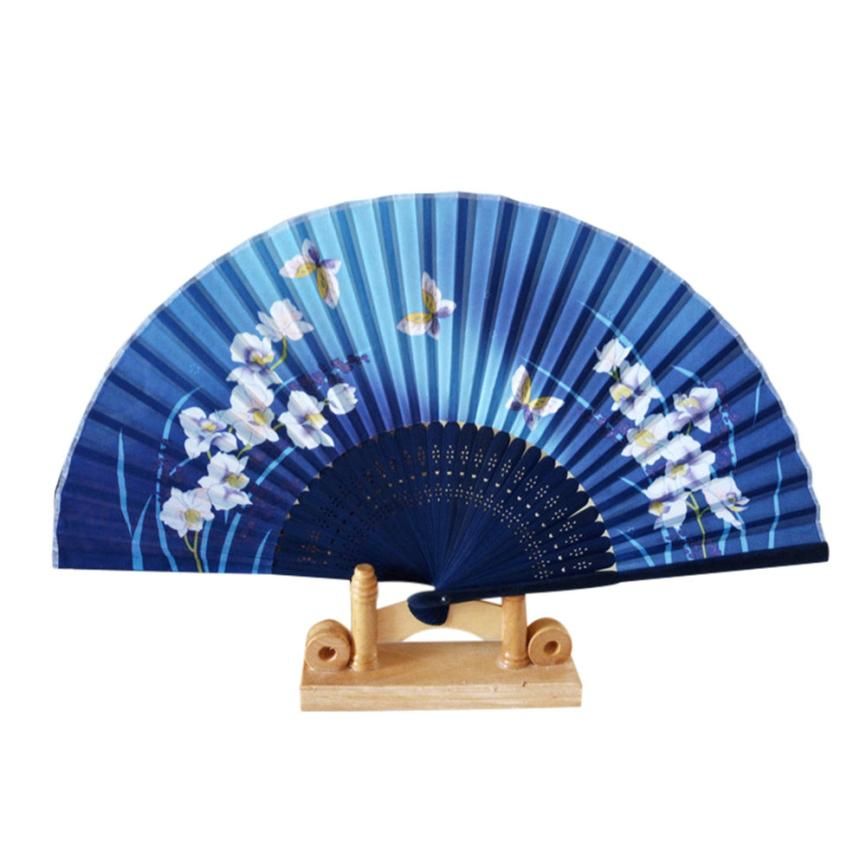 Party Folding Pattern Fan Hand Silk 2018 Flower Bamboo Vintage Dance Psw0705 Held Folding Wedding Lace