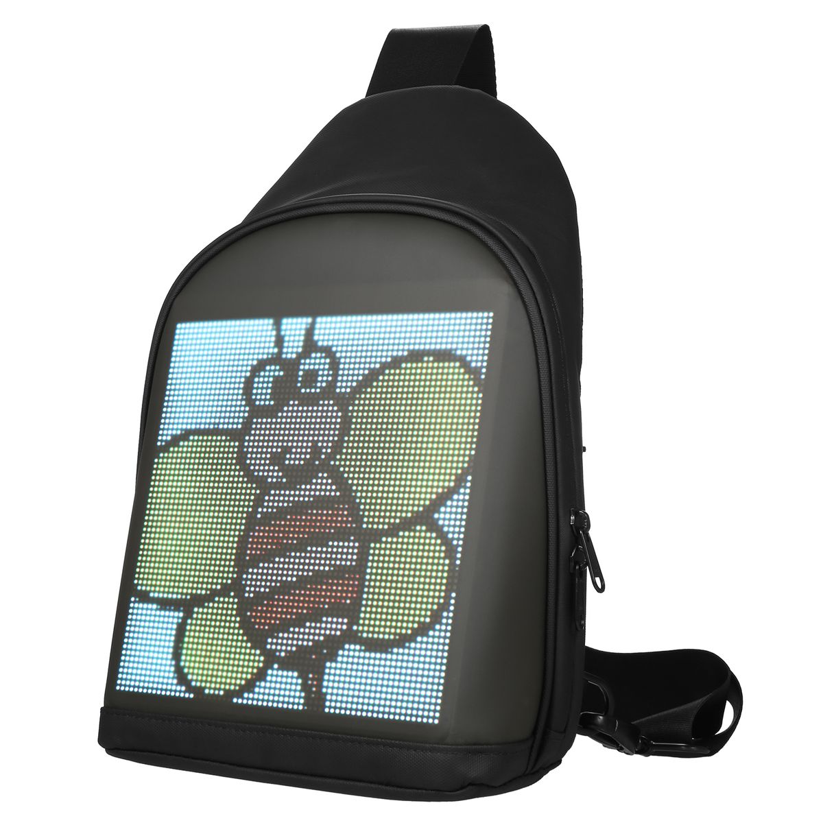 LED Color Screen Sling Bag Customizable Backpack Travel Bag