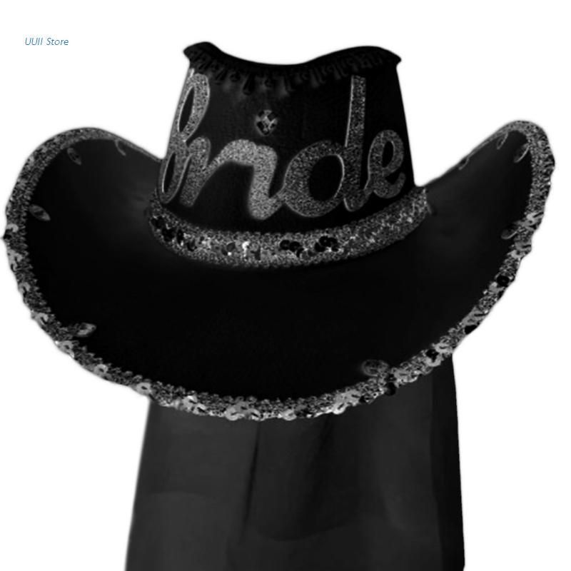 Elegant Cowgirl Hat for Bridal Shower White Cowgirl Hat Bachelorette Party