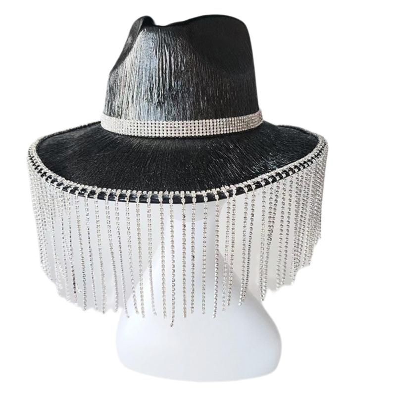 Woman Men Cowboy Hat for Spring Summer Elegant Lady Prom Party Hat