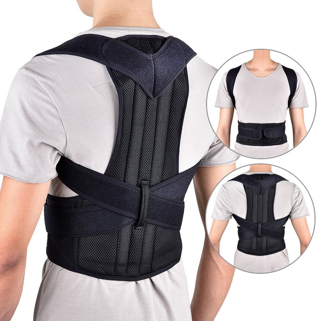 Belt Back Orthopedic Practical Back Posture Magnetic Shoulder Corrector Support Brace Belt Therapy Men Women Colombian Girdles Black