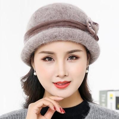 oZyc Wool Women Bowler Winter Hat Fedora Bucket Cloche Round Cap 1920s Vintage Camel Flower elegant girls Warm hat