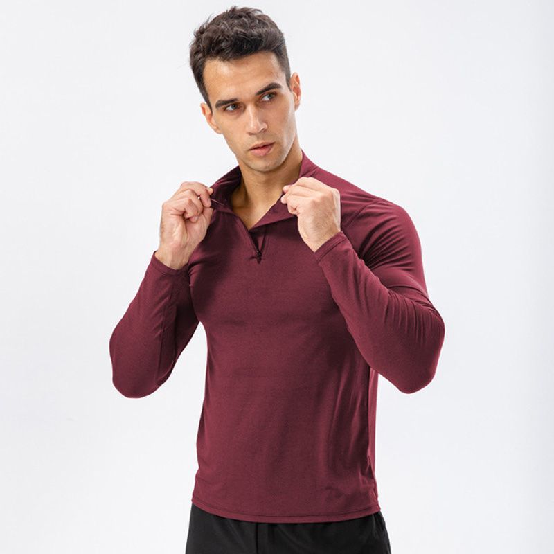 Men's Sport Tops,Autumn Winter Long Sleeve Running Gym Yoga T-Shirt（Red）