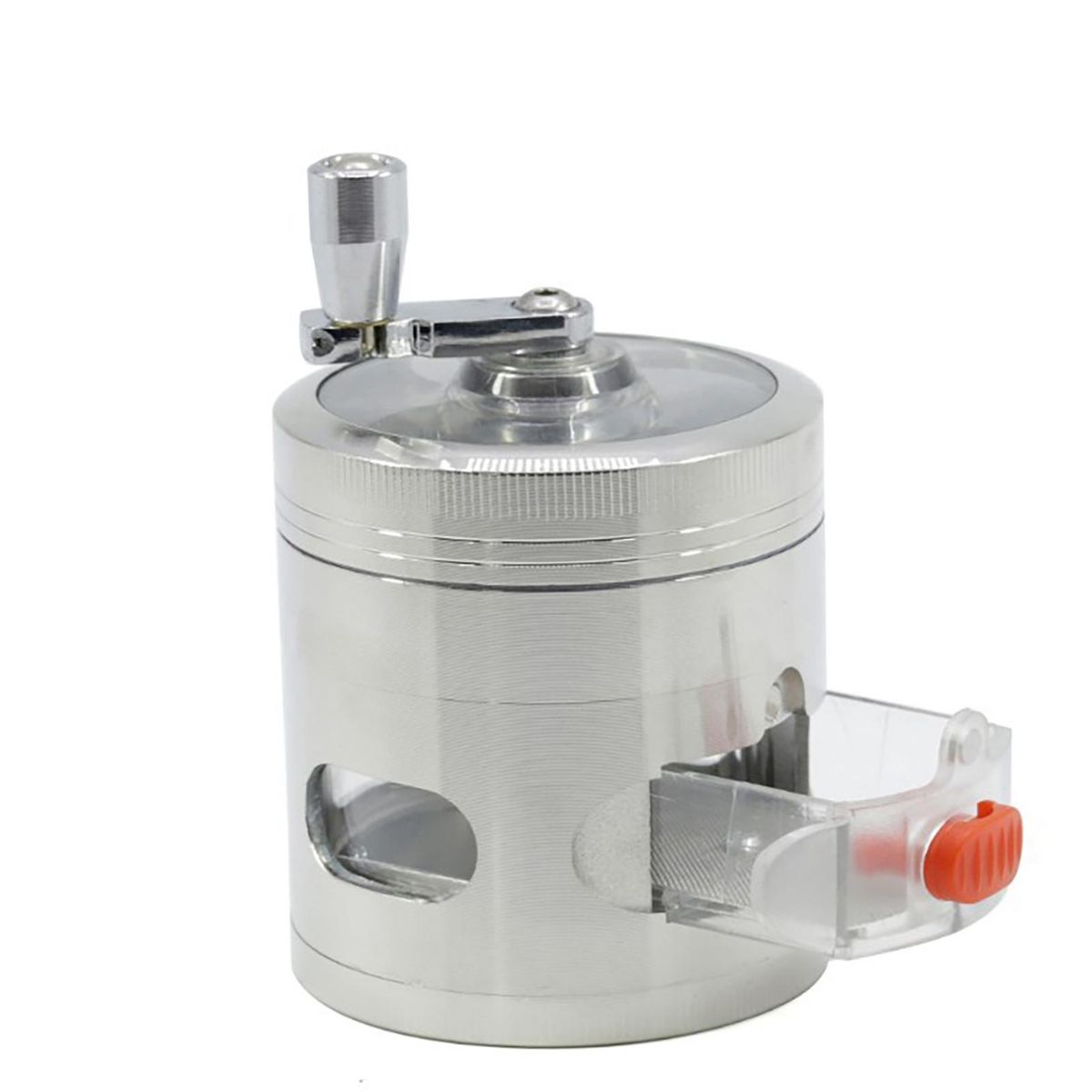 Swing Hand Grinder with Drawers 4-layer Herb Spice Grinder Durable Silver