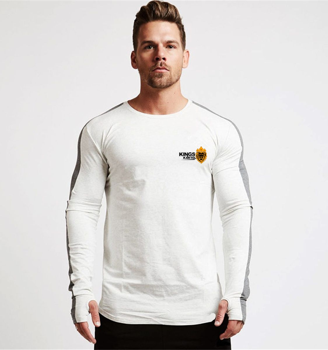 Kartel White And Grey Thumbhole Sweatshirt