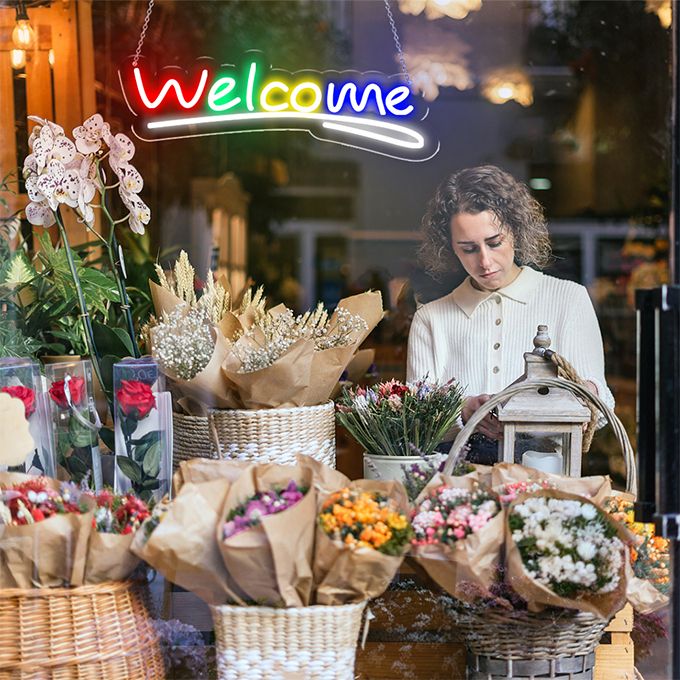 WELCOME Neon Lamp Signboard For Decorative Lights For Store