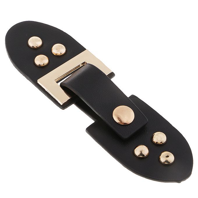 1 Set Leather Snap Clasp Buckles Hook And Eye Buttons For Coats Black