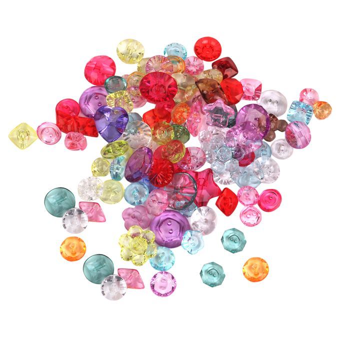 100x Mixed Acrylic Transparent DIY Sewing Buttons Scrapbooking Card