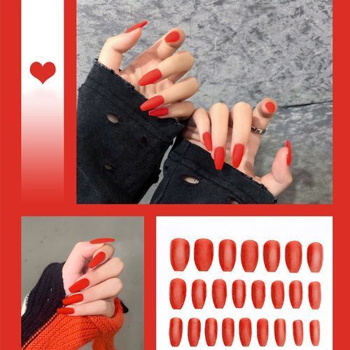 Ladies Matte Frosted Acrylic Nails
