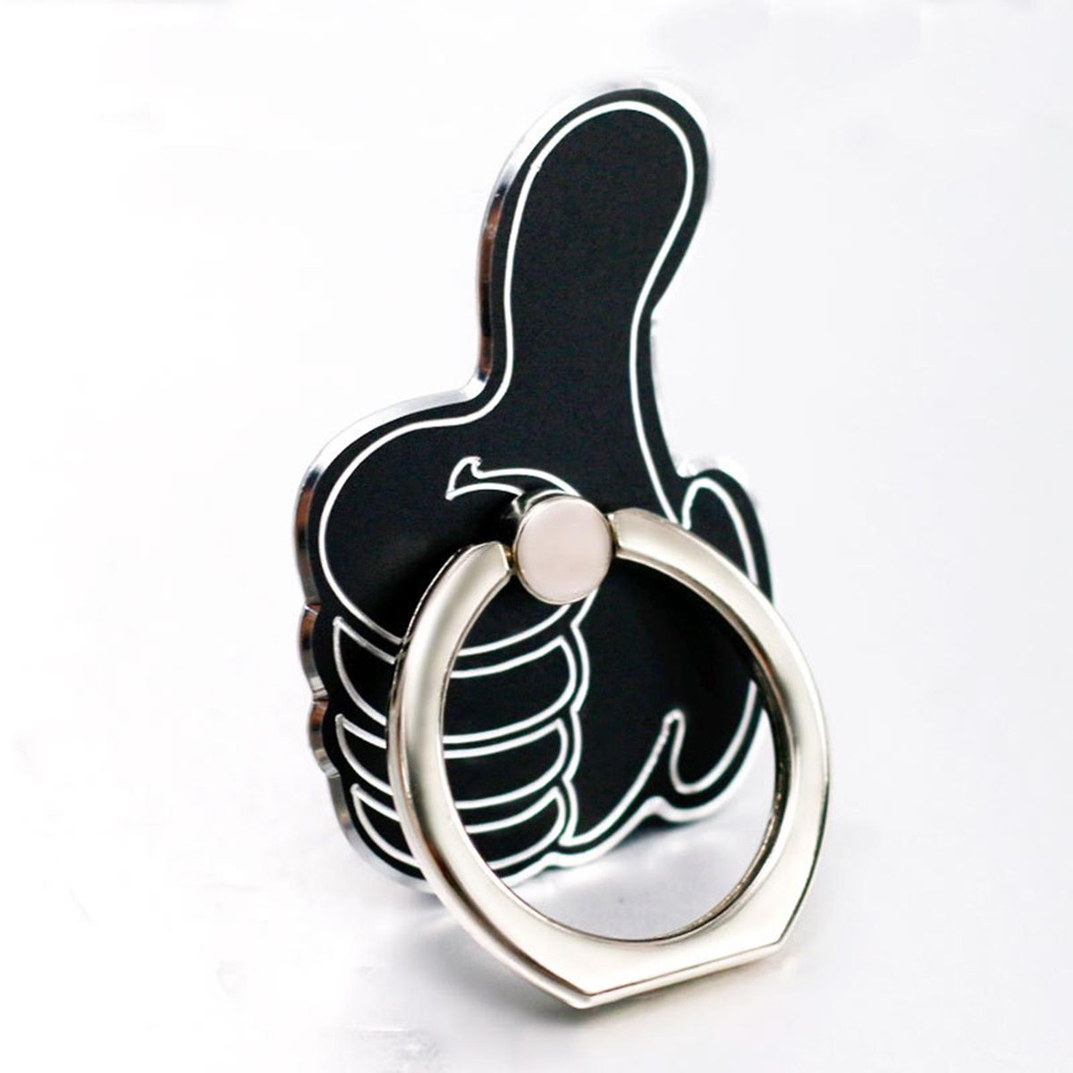 Cell Phone Ring Holder Portable Thumb Shape Desktop Phone Stand Black