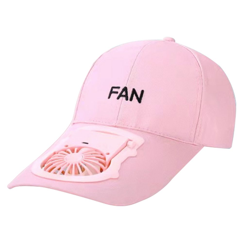 Casual Cap With Rechargeable Electric Fan Embroidered Letter
