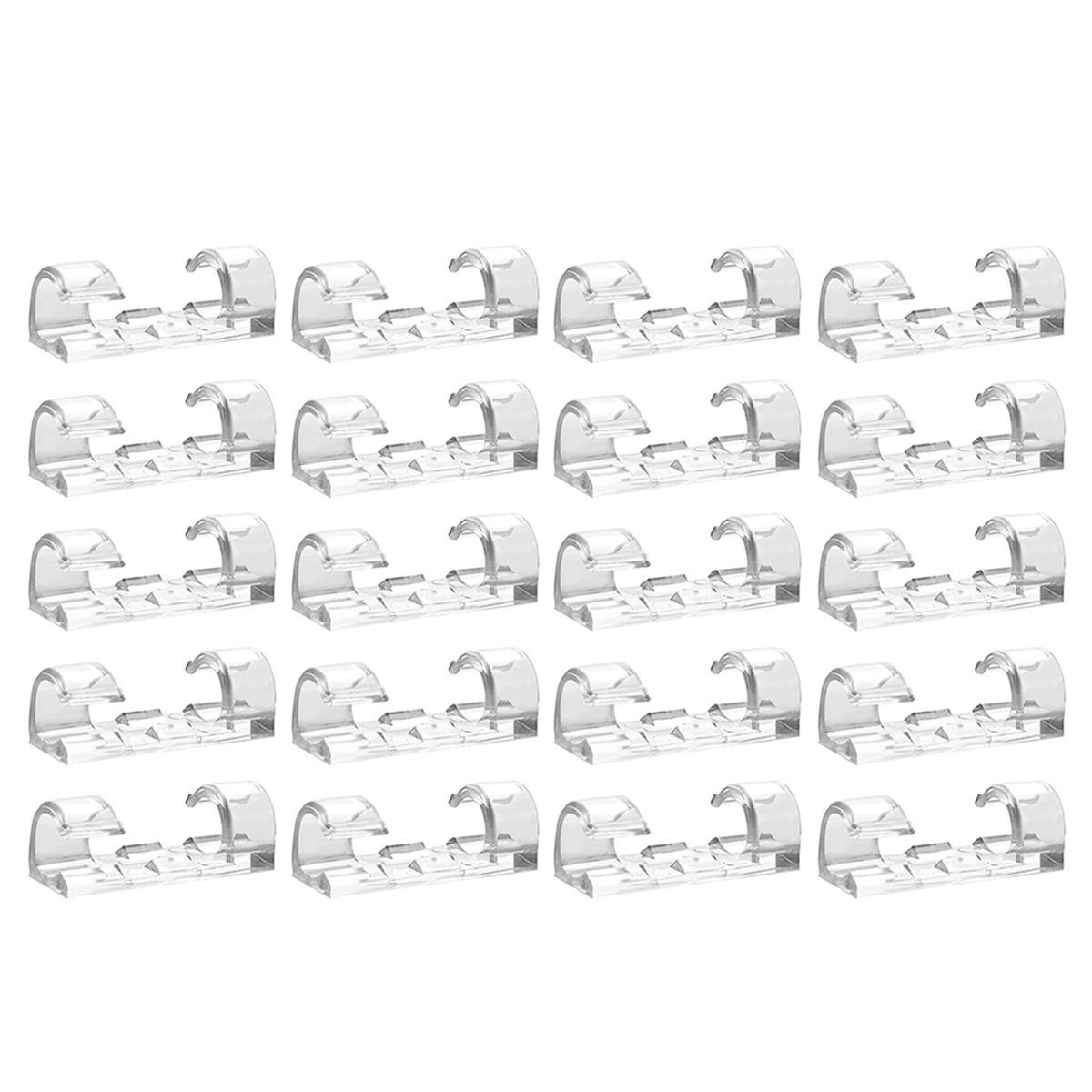 20Pcs Self-Adhesive Cable Clips Office Home Use Wire Desktop