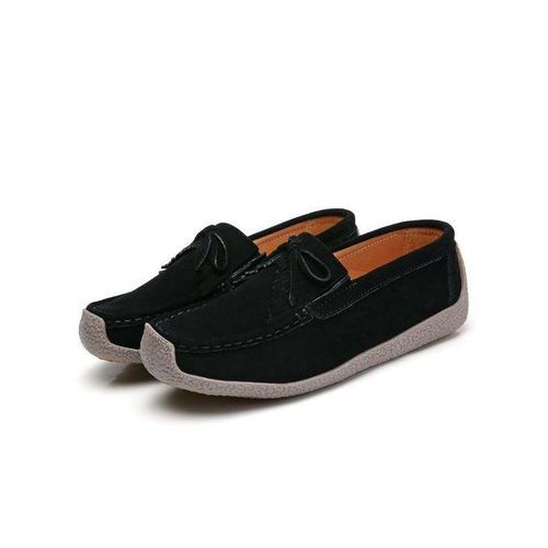 EUR Size 35-42 Women Flats Top Quality Suede Leather Loafers Slip On Ballet Flats Woman Shoes Black