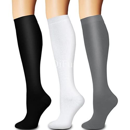EU 35-41 3 Pairs Lot Pack Compression Socks Fit Varicose Veins Football Soccer Stockings 30 Mmhg Men Women Socks For Running Cycling Sock(#WMIX003-76)