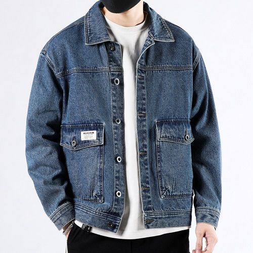 Men's Loose Fashion Brand Handsome Denim Work Jacket