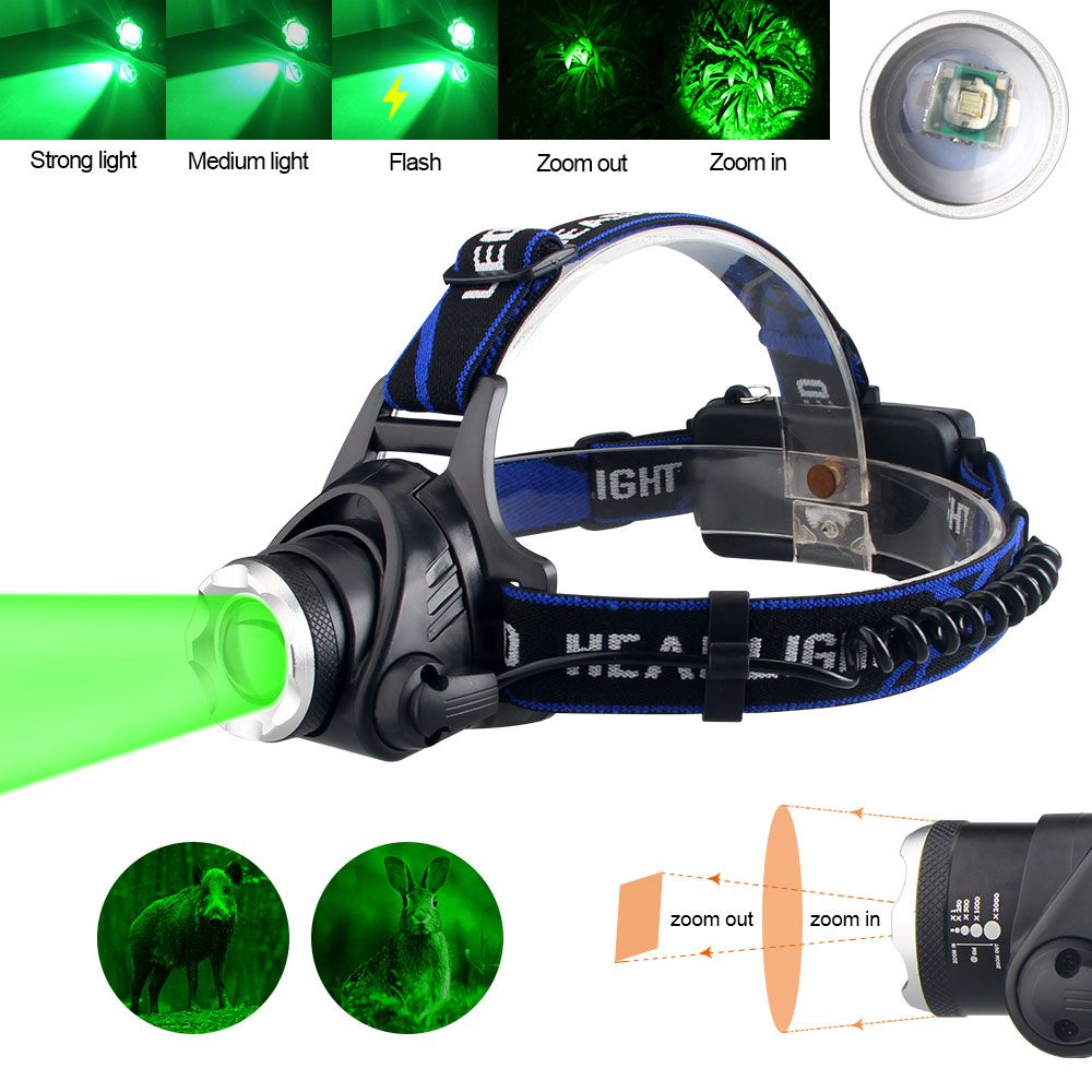 Headlamp+18650 Red Light Head LED Flashlight Outdoor XPG Headlight Tactical Camping Hunting Fishing