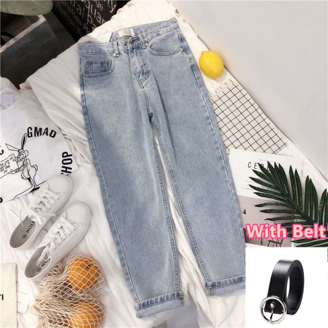 Plus Size High Waist Boyfriend Jeans Women Blue Black Jeans Ladies Explosive