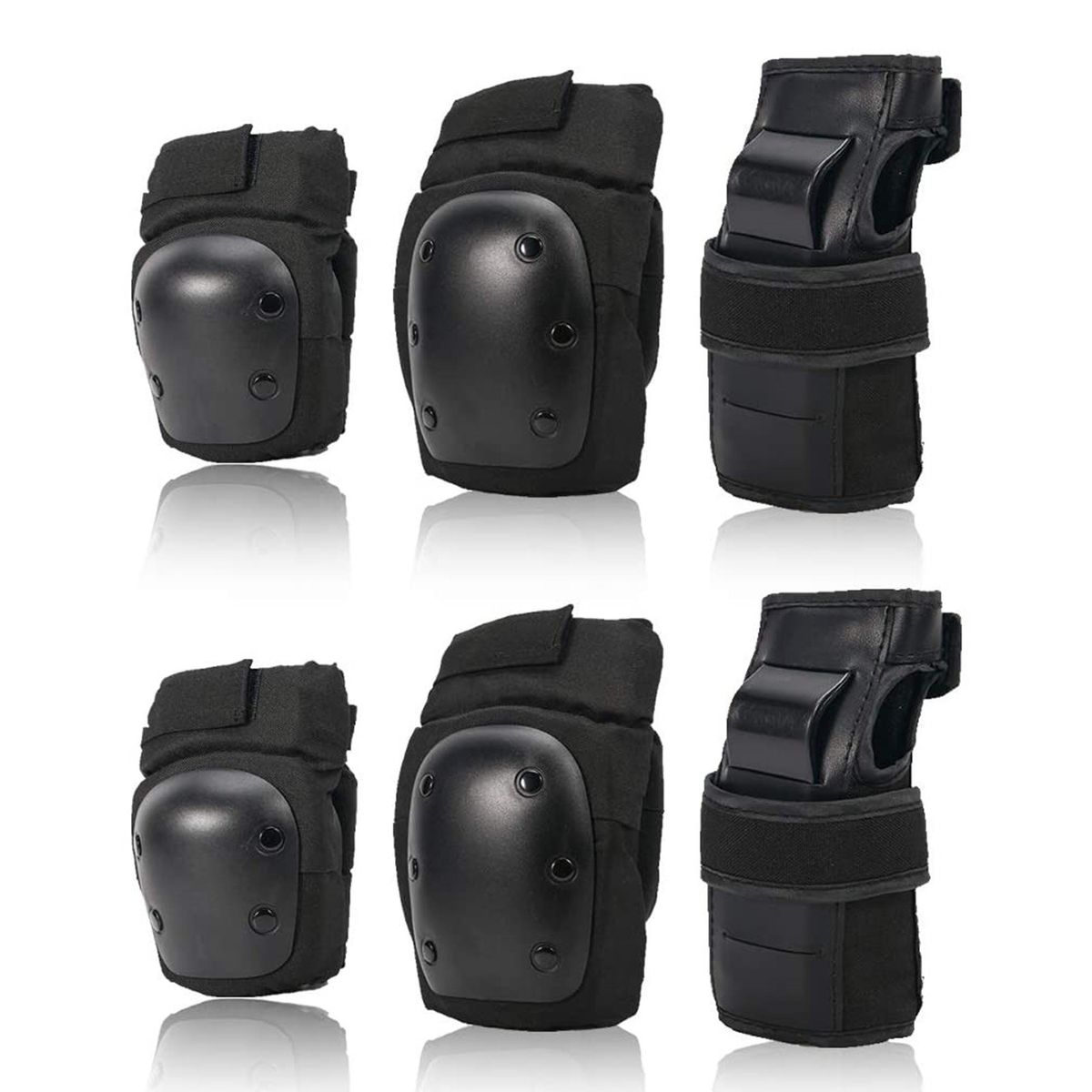 6Pcs/Set 2 Wrist Guards + 2 Elbow Pads + 2 Knee Pads Thicken
