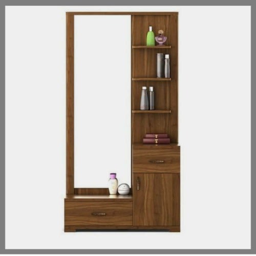 Dresser Mirror With Stool - Brown