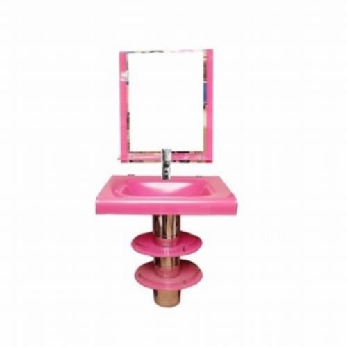 Glass Dining Wash Hand Basin - Pink - Rx239