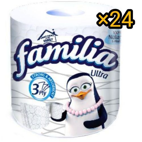 Ultra White Tissue Paper 3 Ply Roll - 24 Rolls.