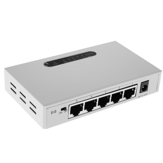 5Port 10100M Desktop Network Switch Fast Ethernet Switch LAN White
