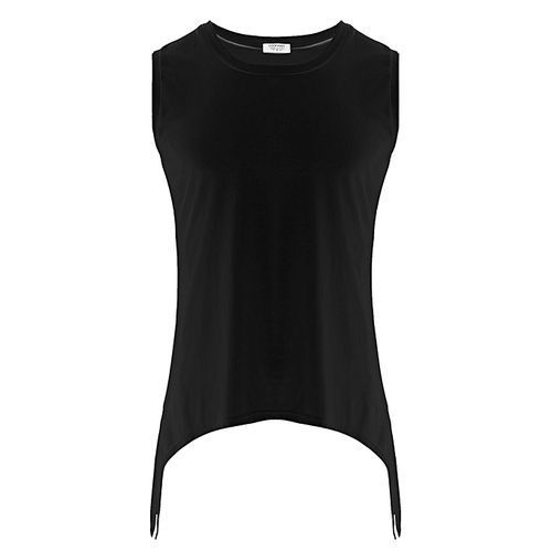 Men Fashion Sleeveless Asymmetric Hem Tank Tops Loose Casual Tops-Black