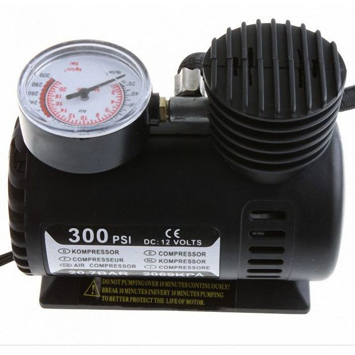 12V Car Auto Electric Portable Pump Air Compressor Tire Inflator Tool 100 PSI Black