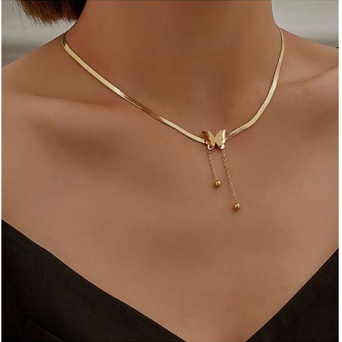 Stainless Steel  Butterfly Pendant Chain