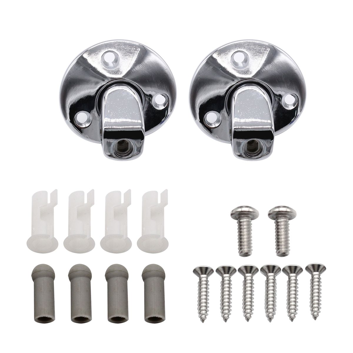 One Pair Sunvisor Support Brackets Kit Chrome With Screws