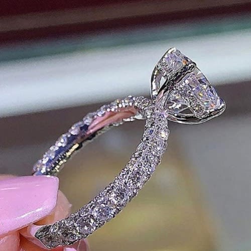 Round Princess Engagement Ring - Silver