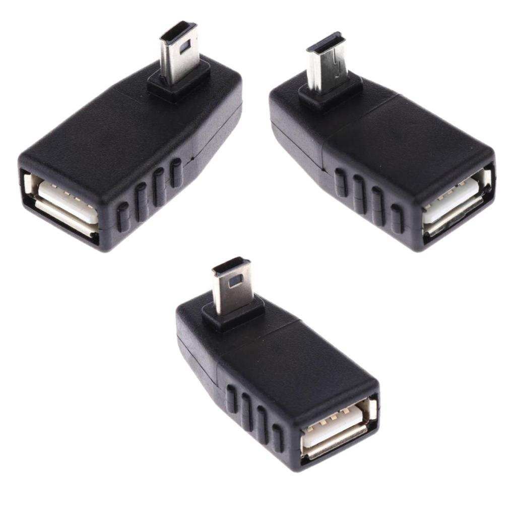 90/Down/ Right Angle Mini USB Male To Female OTG Adapter