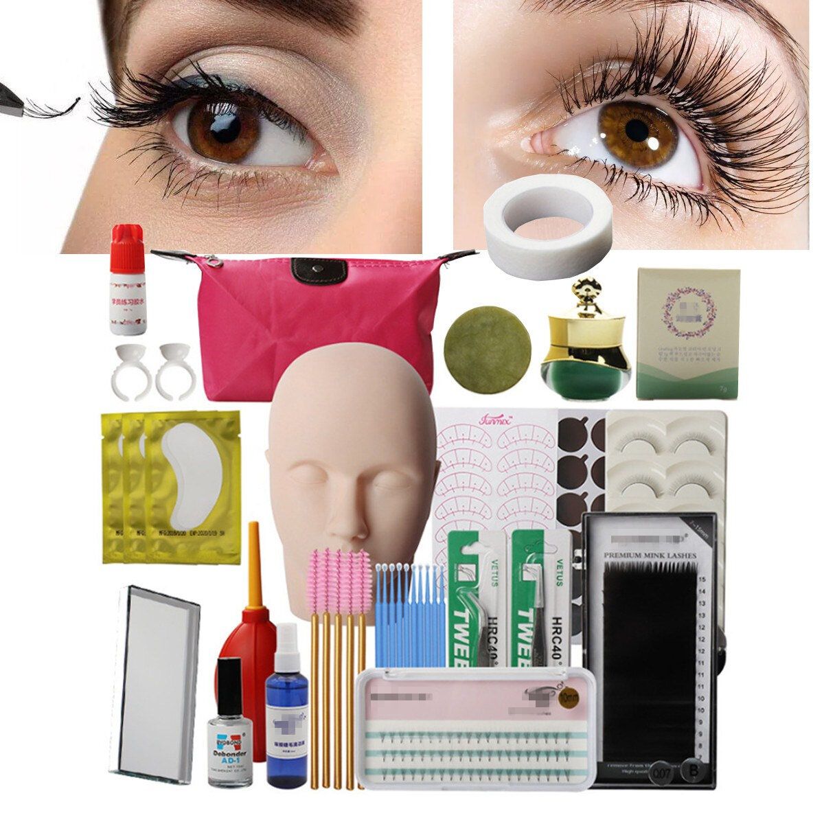 21Pcs  Eyelash Extension Set Beauty Salon Practice Set
