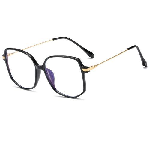Large Frame Anti-Blue Light Flat Mirror Ladies Transparent Glasses Fra