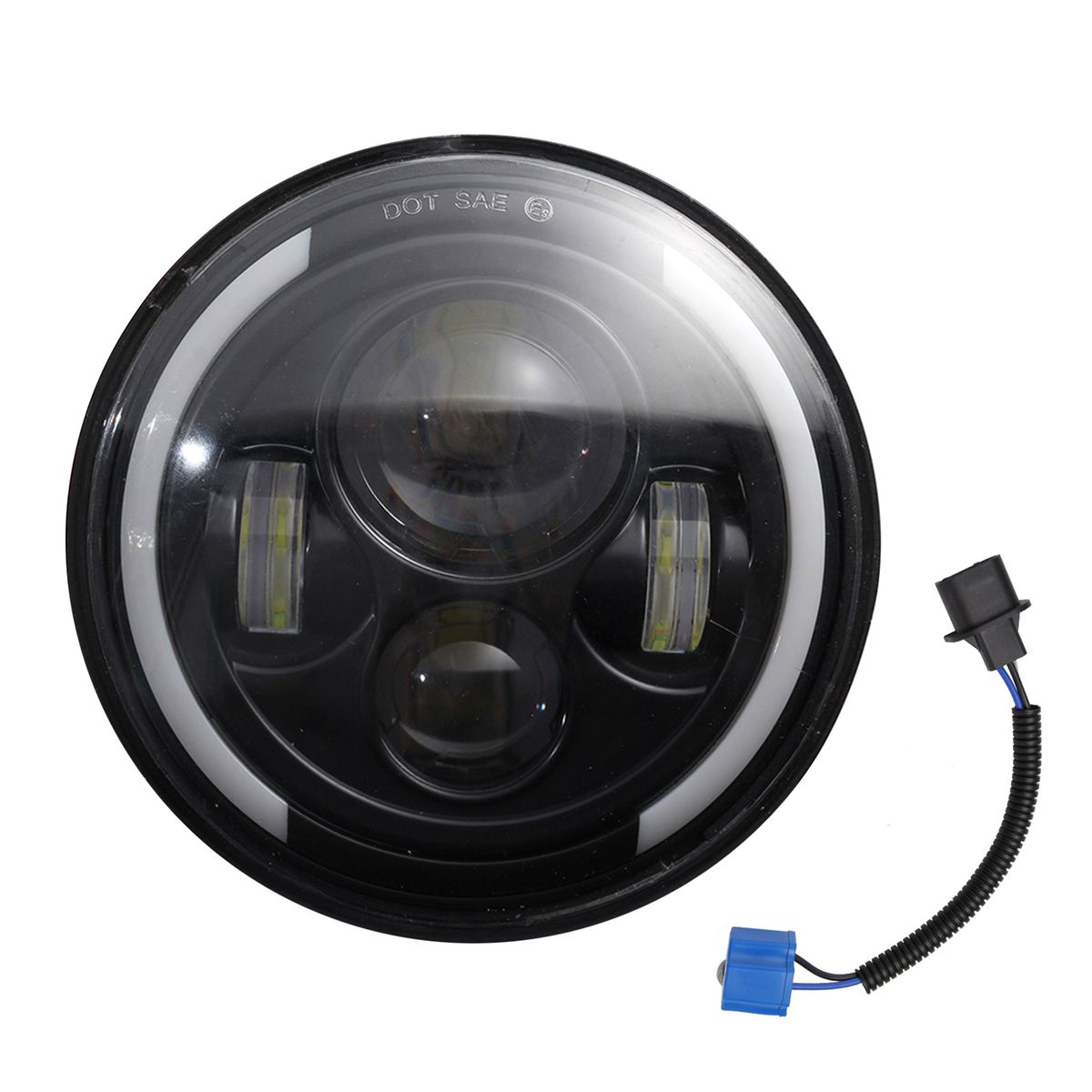 1pc 7 Inch Round Shaped LED Front Headlight Replacement For
