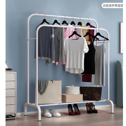 Floor Standing Clothes Hanger-White