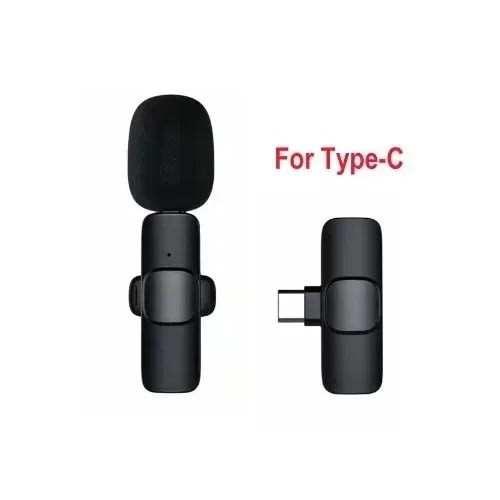 Portable Wireless Microphone Lavalier Audio Video Recording Mic For Android Type C