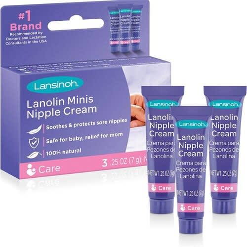 Lanolin Nipple Cream For Breastfeeding - 0.25 Ounces X 3 Mini Tubes