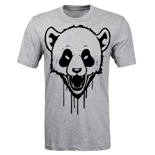 Wild Panda Print T-Shirt - Grey