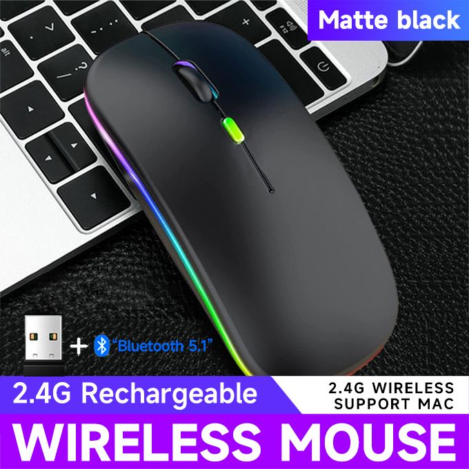 Bluetooth Charging Mouse 2.4G Wireless Mouse Light