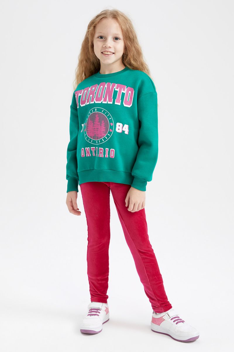 Girl Knitted Legging Fit Leggings -Pink