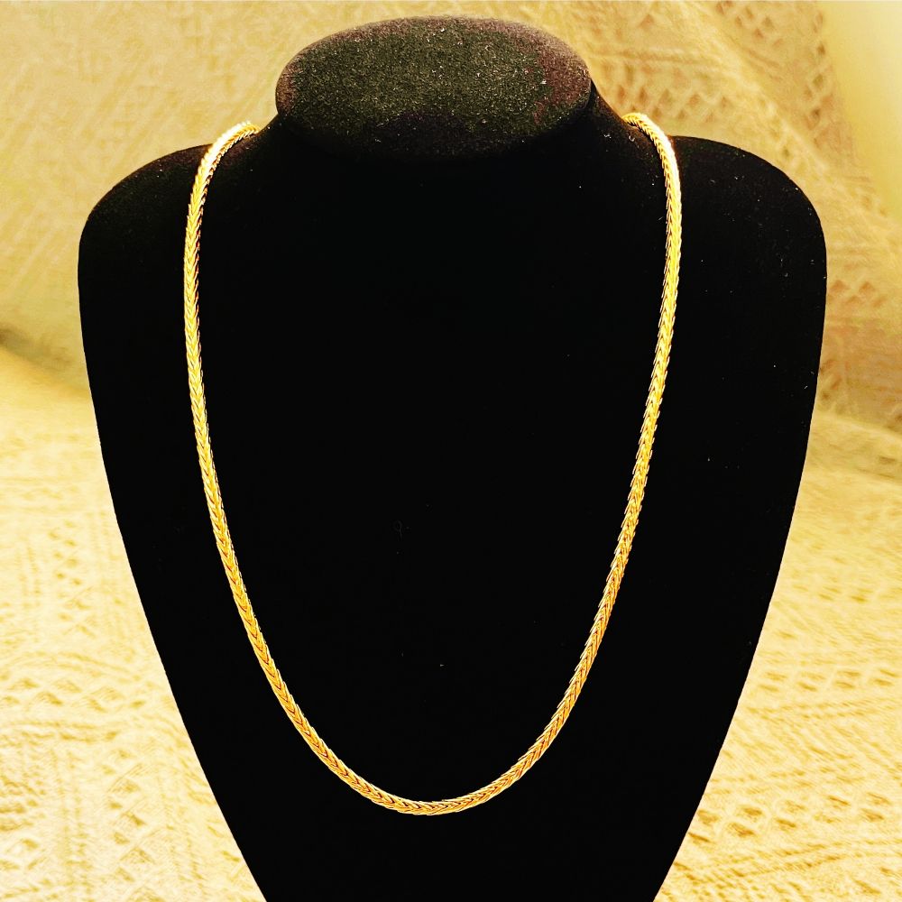 18K Real Gold Plated Solid Copper Chain Necklace For Women Women's Necklace