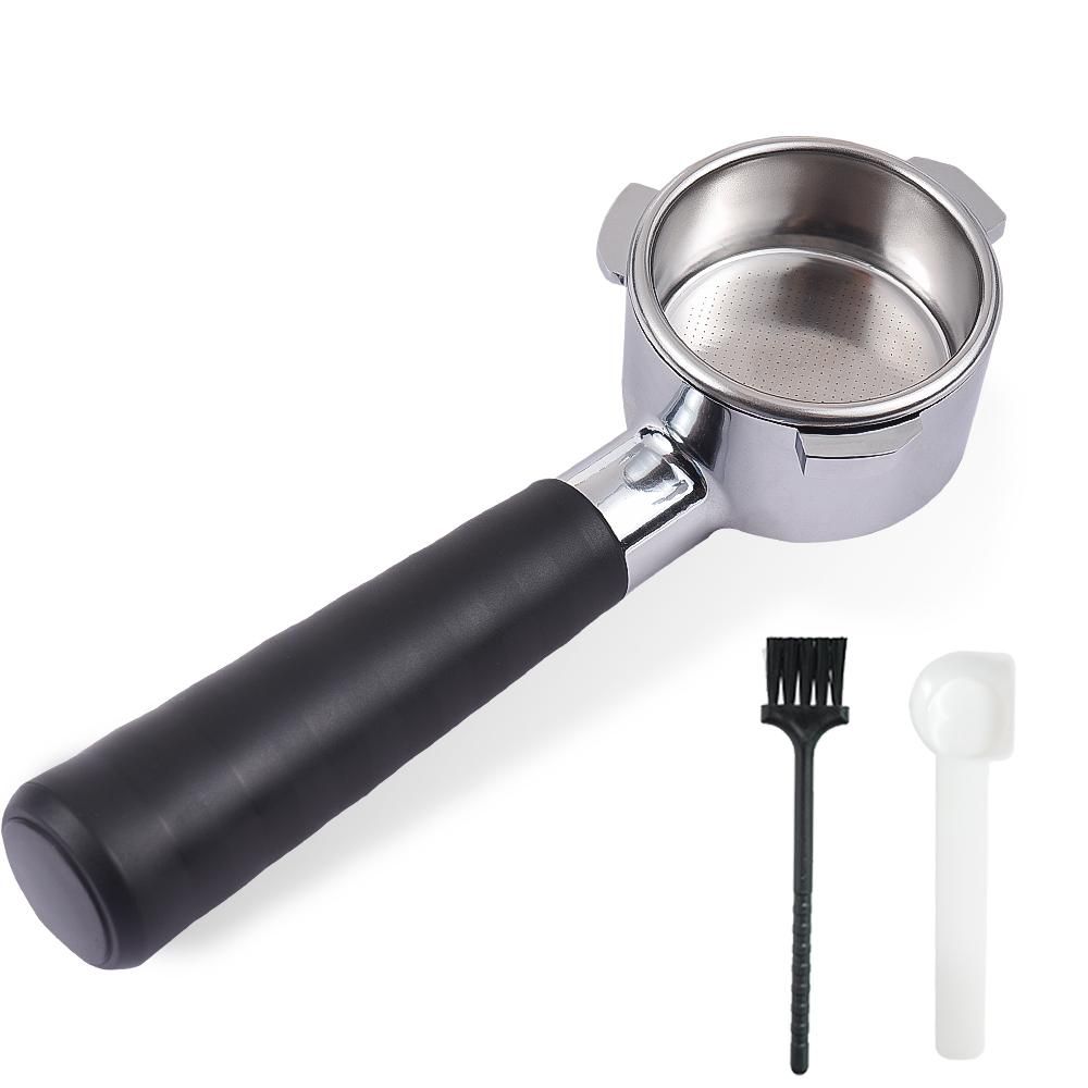 54mm Bottomless Naked Portafilter Filter Basket Included 3 Ears Stainless Steel Replacement Parts Basket Portafilter Handle with Cleaning Brush Spoon Compatible with Breville 450 820 840 870 875 878 879 880 Machines