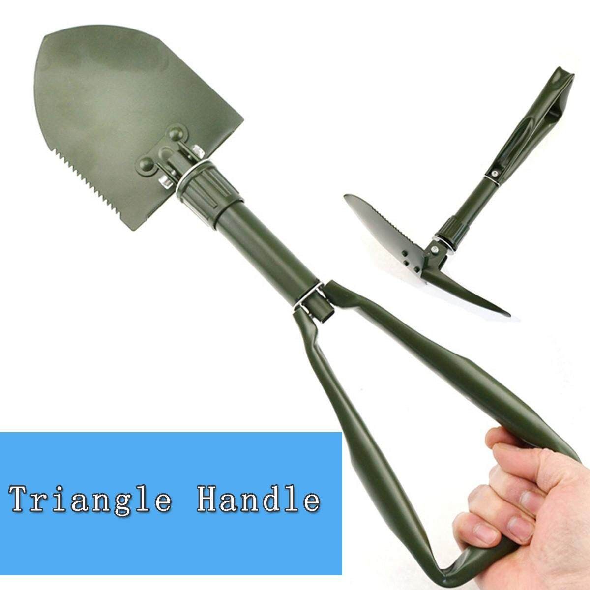 Folding Shovel Spade Metal Pick Axe Emergency Entrenching Tool Car Scoop Green