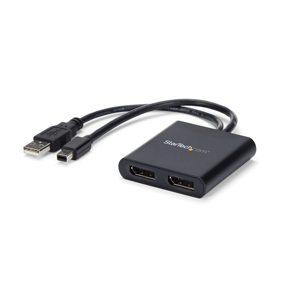 2-Port Multi Monitor Adapter - Mini DisplayPort To 2x DisplayPort MST Hub - Dual 4K 30Hz - Video Splitter