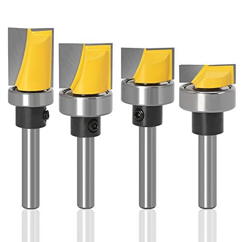 Yakamoz 4Pcs 14 Inch Shank Hinge Mortising Flush Trim Templa