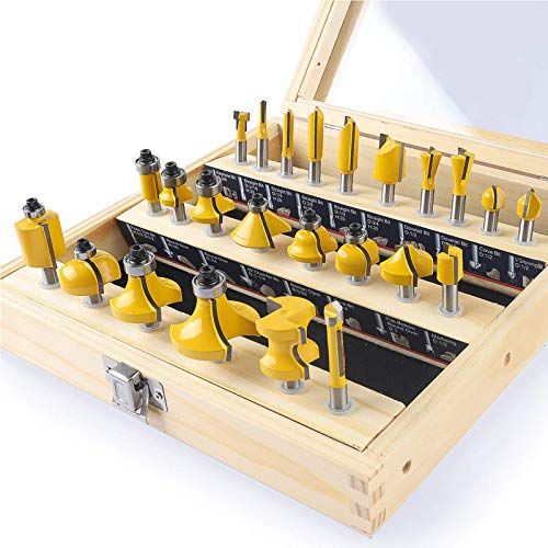 KOWOOD 24X Router Bits Set 14 Inch Shank Made Of 45 Carbon S