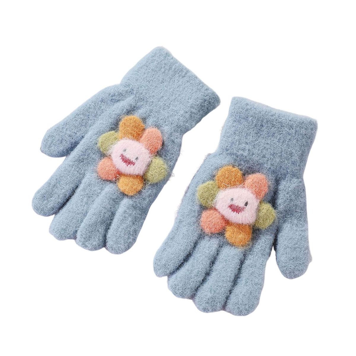 1 Pair Children Windproof Winter Kids Student Blue