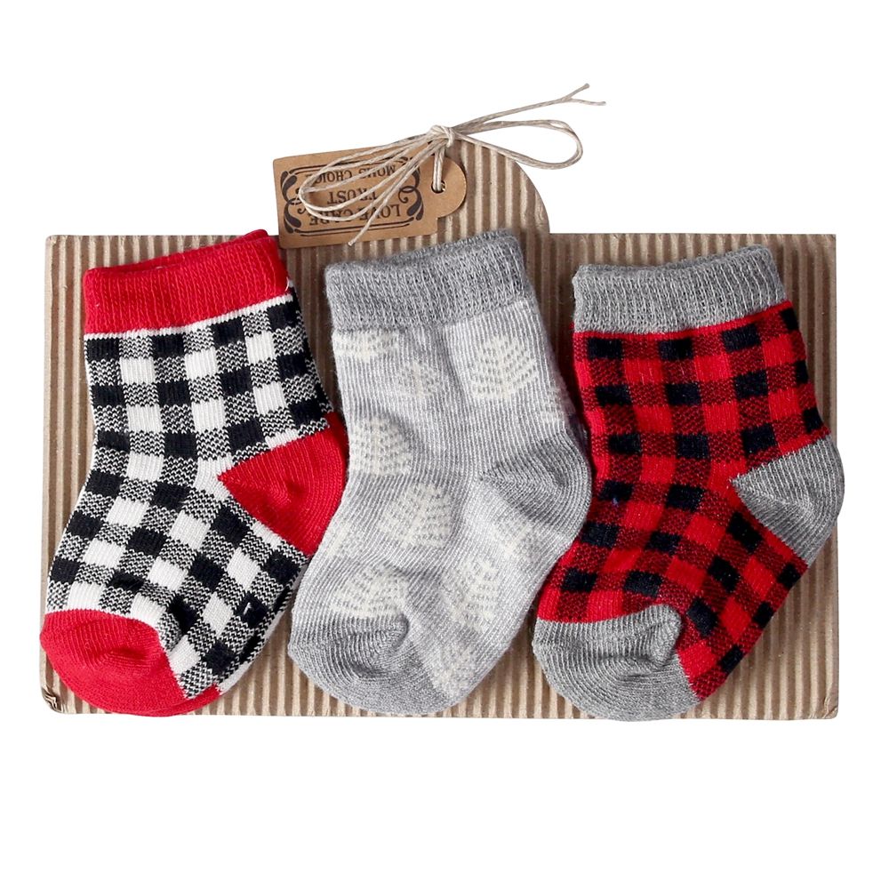 Baby Boys Socks Set 3pcs Cotton Newborn British Style Plaid