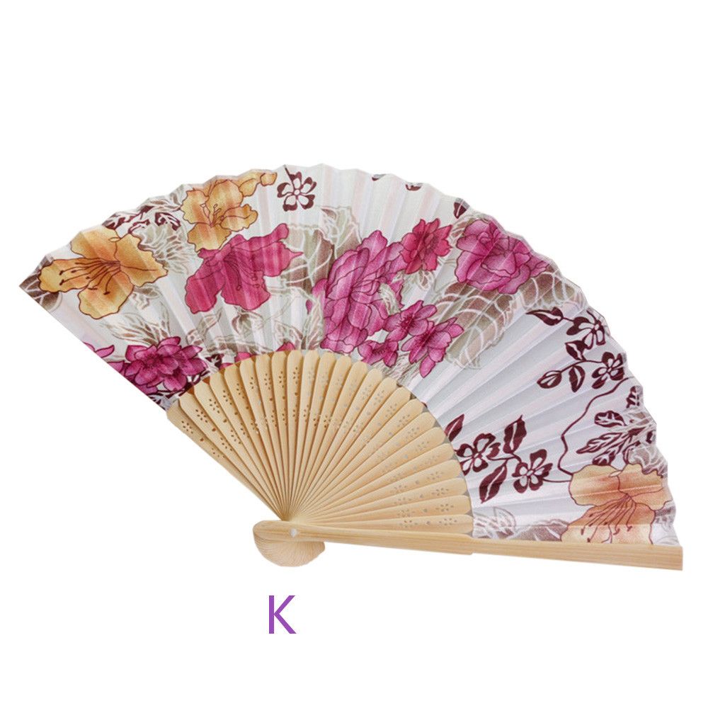 Gifts Party Chinese Vintage Dance Held Wedding Hand Folding Bamboo Fan Dropshipping Colorful Flower Ummer #H30 Pocket